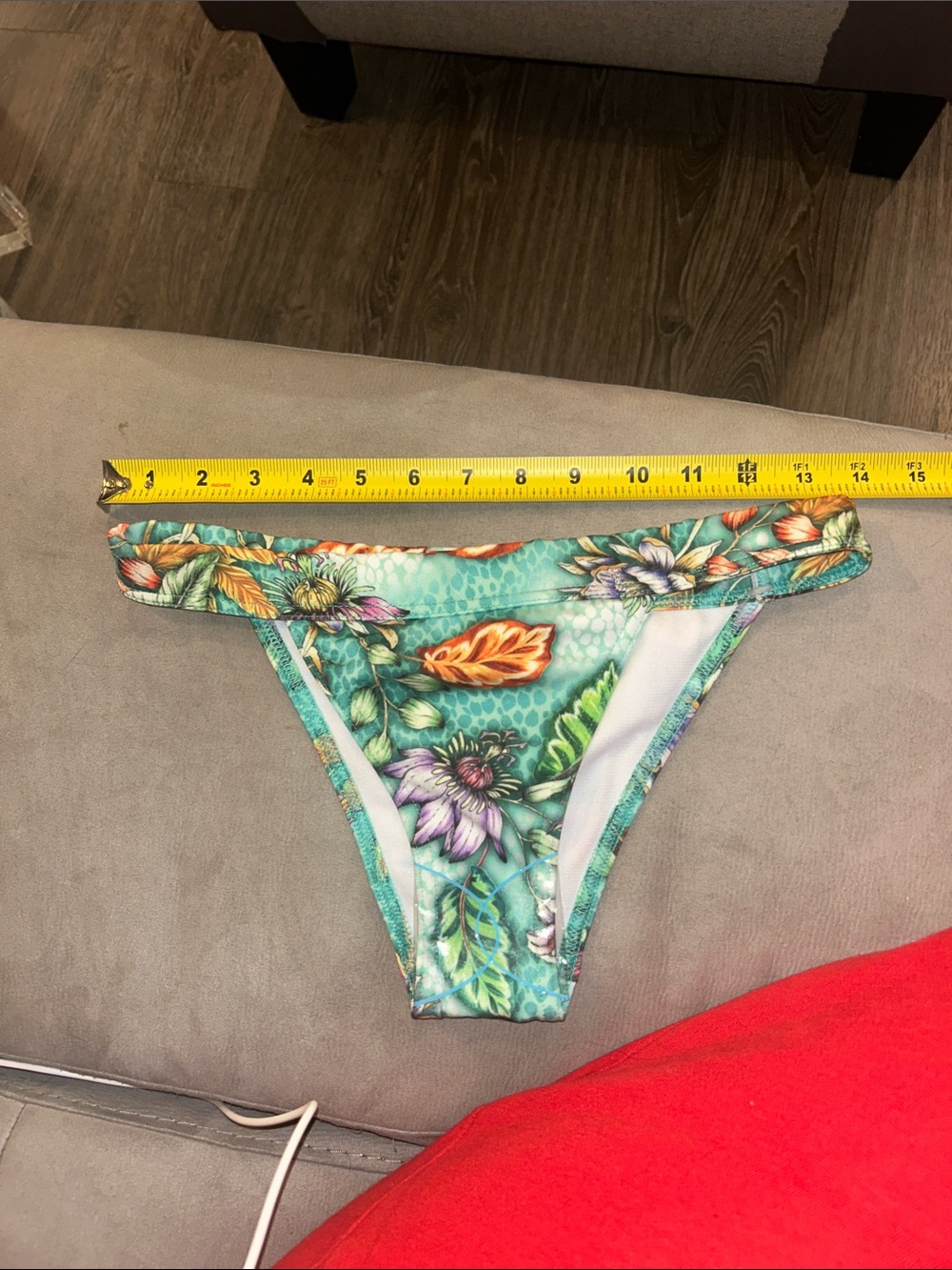 Floral Teal Bikini Bottom UK8/ US4/ Eu36 - Picture 4 of 6